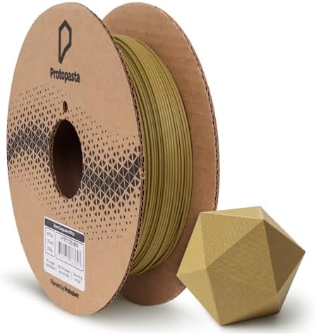 Protopasta Brass Filled PLA 3D Printer Filament | ProtoPlant Metal-Filled PLA Plastic Printer Filament with 60% Metal | Polish and Patina Friendly Metal Composite Filament | 500g Metallic Spool