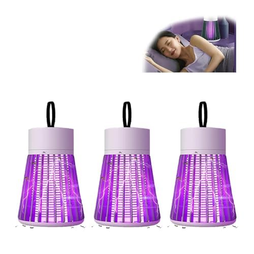 Mozz Guard 𝑴osquito 𝒁apper 2024, New Generation Portable Cordless Mozzguard 2.0,USB Charing and Low Noise, Suitable for Indoor, Home Garden, Camping, Picnic (3Pack Gray)