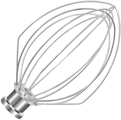 K5A Stainless Steel Whisk for KitchenAid 5Qt Bowl-Lift Mixer, Fits for K5, K5SS, KG25, KP50, KSM6573, KSM450/500, 7.1'' Balloon Whisk, Heavy Duty, Dishwasher Safe, No Residue