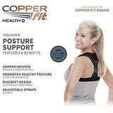 Copper Fit Health Unisex Posture Support, Adjustable,Black