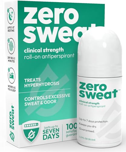 ZeroSweat Antiperspirant Deodorant | Clinical Strength Hyperhidrosis Treatment - Reduces Armpit Sweat 1.2 Fl.Oz (1 Pack)