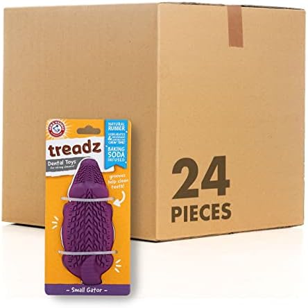 Arm & Hammer for Pets Super Treadz Mini Gator Dental Chew Toy for Dogs Best Dental Dog Chew Toy Dog Dental Chew Toys Reduce Plaque & Tartar Buildup Without Brushing (Pack of 1)