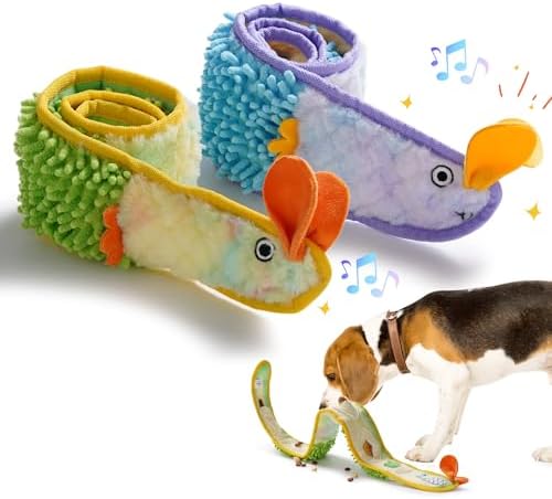 Nocciola 2 Pack No Stuffing EEL Crinkle Dog Squeaky Toys - Durable Dog Toys for Tug of War, Small Puppy Toys | Dog Toys for Small Medium Large Dogs & Aggressive Chewers, Dog Toys to Keep Them Busy