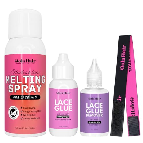 Dolahair Wig Glue Spray for Front Lace Wig Lace Melting Spray for Wigs Melting Spray Lace Bond Spray Wig Glue Spray lace Melting kit Lace Glue Kit Wig Install Kit
