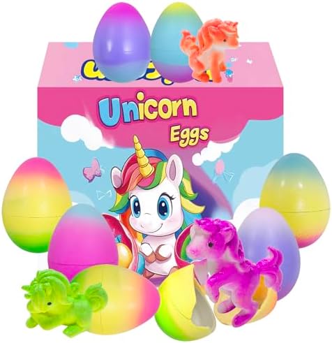 6 Pack Unicorn Hatching Surprise Eggs - Grows 600%- Easter Birthday Gifts for Kids Boys Girls Easter Basket Stuffers Eggs Fillers Party Favors