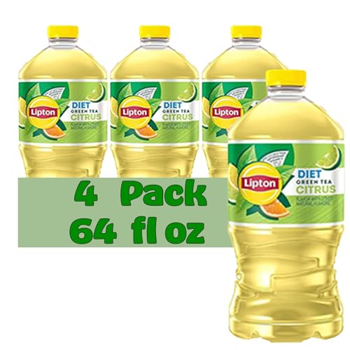Lipton Diet Citrus Green Tea 64 fl oz Plastic Bottles 4 Pack