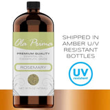 Ola Prima Oils - Rosemary Essential Oil (16oz Bulk) for Aromatherapy, Diffuser, Hair Growth, Mood Booster