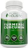 Turmeric Curcumin with BioPerine - 120 Vegan Capsules - 700mg of Tumeric per Capsule - with Black Pepper Extract 95% Curcuminoids