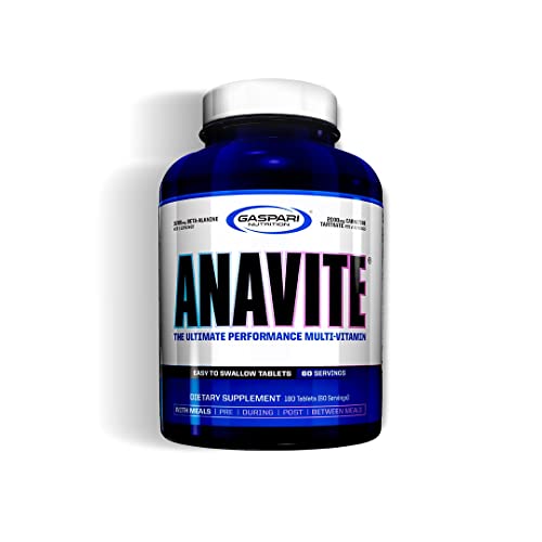 Gaspari Nutrition Anavite - Sports Multi-Vitamin with Amino Acids, Beta-Alanine and L-Carnitine, Enhanced Performance and Recovery, 180 Tablets
