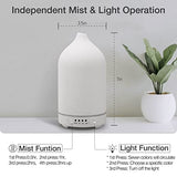 Essential Oil Diffuser Aromatherapy Diffuser - 100ml Ceramic Ultrasonic Cool Mist Aroma Diffuser, Whisper Quiet with Waterless Auto Shut-Off, 4 Timer Setting &7 Colors Night Light for Home Office