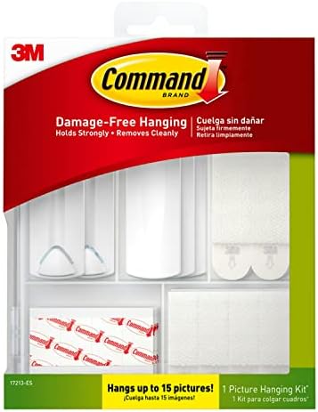 Command Picture Hanging Kit, Various Sized Picture Hanging Hooks and Strips to Hang Up to 15 Pictures, Indoor Use, Decorate Damage-Free,White