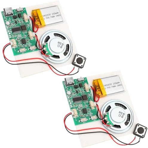 2PCS Programmable Sound Recorder Module - DIY Music Voice Recording Module Chip with Speaker, Can Recording 16 Minutes Sound Music for Personalized Greetings, Holiday Crafts Cards
