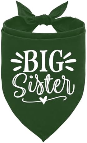 Big Sister Dog Bandana, Big Sister Bandana for Dog, Dog Pregnancy Announcement, Dark Green Dog Bandana, Big Sister Dog Shirt, Dog Baby Announcement, Dog Bandana for Large Dogs (L)