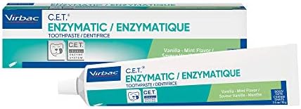 Virbac C.E.T. Enzymatic Toothpaste Eliminates Bad Breath by Removing Plaque and Tartar Buildup Best Pet Dental Care Toothpaste Vanilla Mint Flavor 2.5 Oz Tube