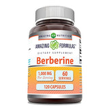 Amazing Formulas Berberine 1000mg Per Serving 120 Capsules Supplement | Non GMO | Gluten Free | Made in USA