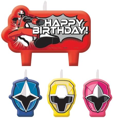 Amscan Power Rangers Ninja Steel Candle Set, Multi Color, One Size (171723)