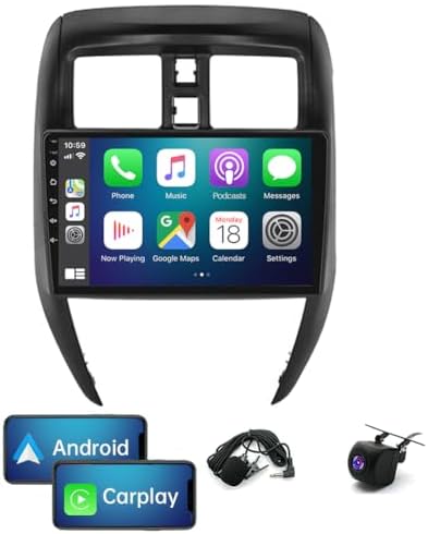 Android 13 Car Stereo Fit for Nissan for Versa for Sedan 2015-2019 2GB+32GB 10inch Touchscreen Wireless Carplay Android Auto Car Radio with WiFi GPS Bluetooth FM/RDS