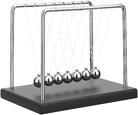 QLKUNLA Newtons Cradle Balance Balls Science Physics Gadget Desktop Decoration Kinetic Motion Toy for Home and Office(7 Beads) (7 Beads)