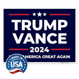 Armo Trump Vance 2024 Make America Great Again Yard Sign, Donald Trump JD Vance 18x24 (3 Pack) Inhes Corrugated Plastic Double Sided with Metal H Stake Waterproof, Outdoor Lawn Signage, Made in USA