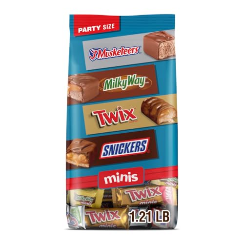 Mars SNICKERS, TWIX, MILKY WAY & 3 MUSKETEERS Mini NFL Football Assorted Chocolate Bars, 19.49 Oz Bulk Bag