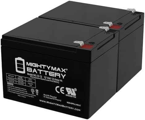 Mighty Max Battery 12V 12AH Replacement Battery for Pride Mobility GoGo Scooter - 2 Pack