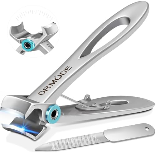 Nail Clippers for Men Thick Nails -DRMODE Heavy Duty Large Toenail Clippers for Thick Nails with Wide Jaw Opening, Ultra Sharp Stainless Steel Finger Nail Clippers Cutter for Tough Nails Seniors Adult