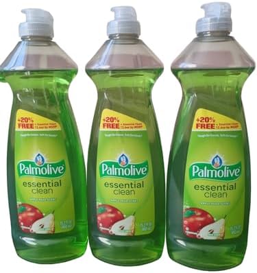 Palmolive Dishwashing Liquid Soap, Essential Clean | Fragnance, Apple Pear Scent |42 fl oz | Pack of 3 (Value Pack)