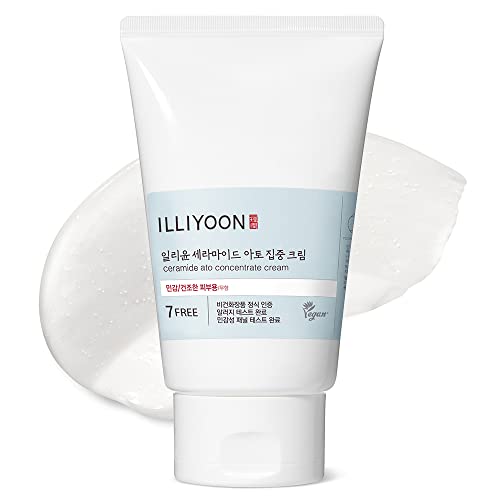 Illiyoon Ceramide Ato Concentrate Cream | Moisturizer for Dry & Sensitive Skin, 100hr Lasting Hydration, For Face & Body, Gentle for Infants, Moisture Barrier Repair, Vegan Certified, 6.76 fl.oz.