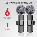 Mini Mic Pro Wireless Microphone for iPhone, iPad, Android, Lavalier Microphone for Video Recording - 2 Pack iPhone Mic Crystal Clear Recording with USB-C for Podcast Microphone, ASMR, TikTok