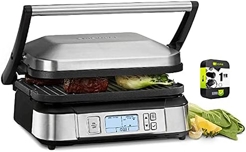 Cuisinart GR-6S Smokeless Contact Griddler Bundle with 1 YR CPS Enhanced Protection Pack