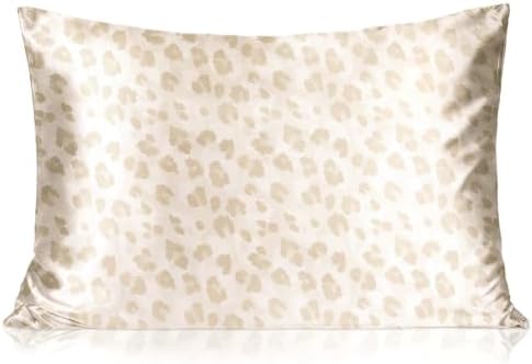 Yanibest 2 Pack Leopard Satin Pillowcase, Silk Pillow Cases for Hair and Skin with Zipper, Queen Pillow Cases Set of 2 for 20"x30", Exquisite Packaging for Women Men