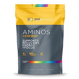 Purbolics Aminos + Energy | Supports Recovery, Energy & Focus | 95mg of Caffeine, 0 Sugar & 60 Servings (Rainbow Candy)