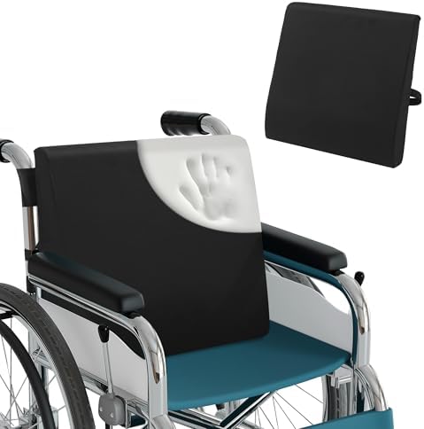 BALAPET Wheelchair Back Cushion,3.5’‘ Thick Wheelchair Cushions Ergonomic Design Foam Support Lumbar Pillow for Long Sitting Reduce Back Pressure Essential Wheelchair Accessory