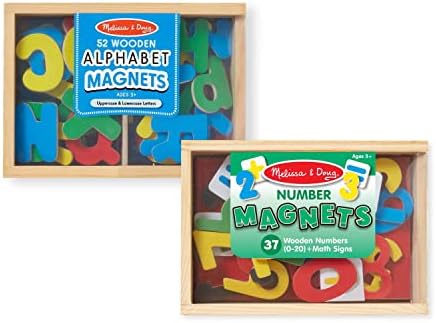 Melissa & Doug Deluxe Magnetic Letters and Numbers Set With 89 Wooden Magnets Alphabet Letter Magnets, Number Learning Toys For Preschoolers And Kids Ages 3+