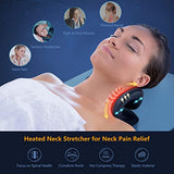 Cozyhealth Neck Stretcher for Neck Pain Relief, Heated Cervical Traction Device Pillow with Graphene Heating Pad, Neck and Shoulder Relaxer for TMJ Pain Relief and Cervical Spine Alignment(Black)