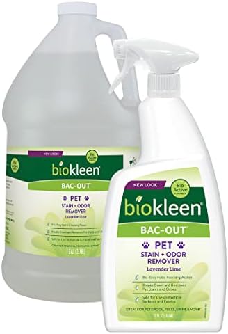 Biokleen Bac-Out Pet Stain Remover - Spray & Gallon Refill - Enzymatic, Natural, Destroys Stains & Odors Safely, for Pet Stains on Carpets - Eco-Friendly, Plant-Based
