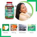 Kirkland Signature Expect More Wild Alaskan Fish Oil 1400 mg, 230 Softgels + Includes Venancio’sfridge Sticker