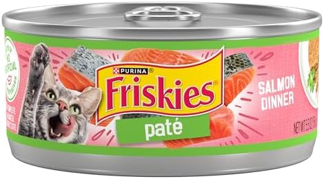 Purina Friskies Wet Cat Food Pate, Pate Salmon Dinner - (Pack of 24) 5.5 oz. Cans