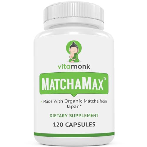 MATCHAMAX™ Organic Japanese Matcha Capsules - Pure Organic Matcha Green Tea Pills for Smooth Zen-Like Energy and Natural Mood Boost - Vegan Matcha Supplement Packed with Antioxidants - 120ct