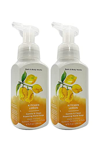 Bath and Body Works Kitchen Lemon Gentle Foaming Hand Soap (2 pack), 8.75 fl oz / 259 mL Each
