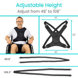 Vive Wheelchair Harness for Adults - Wheelchair Seat Belt - Safety Belt for Elderly - Torso Support Vest Restraint - Wheelchair Seatbelt Body Harness for Disabled - Adjustable Straps Prevent Sliding