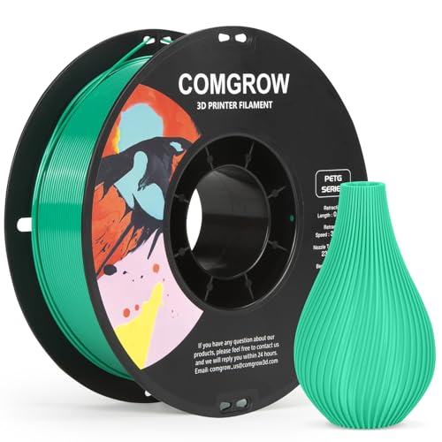 Comgrow PETG 3D Printer Filament 1.75mm, High Precision and Tough 3D Printer Filament 1kg (2.2LBS), Dimensional Accuracy +/- 0.02 mm, Fit Most 3D Printers Pine Green