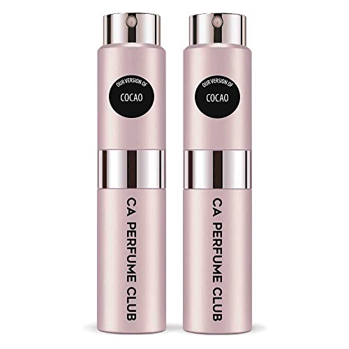 CA Perfume Impression of Cocao For Women Replica Version Fragrance Dupes Concentrated Long Lasting Eau de Parfum Spray Refillable Atomizer Bottle 0.27 Fl Oz-X2