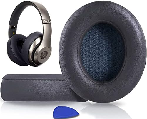 SoloWIT Replacement Ear Pads Cushions for Beats Studio 2 & Studio 3 Wired & Wireless Headphones, Earpads with Soft Protein Leather, Noise Isolation Memory Foam, Added Thickness - Titanium