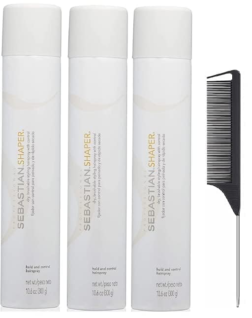 Shaper - Hold And Control Hairspray - 10.6 Ounce - Includes Steel Comb Black (3)