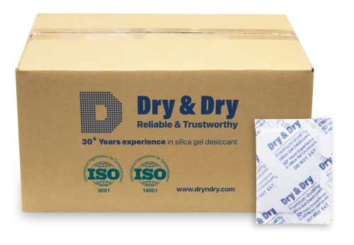 Dry & Dry 10 Gram [1500 Packets] Silica Gel Packets, Desiccants - Rechargeable Fabric Silica Gel Packs, Silica Gel, Silica Packets, Desiccant Packs for Storage