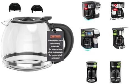 Coffee Machine Replacement 12CUP Glass Carafe, Fit With Hamilton Beach 49902/04 Coffee Maker, 12 cup coffee maker 49902 49904 49915 49905 49317 49467 49611 49934 46290 46299 46293 43874 49630 49615