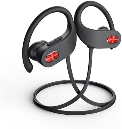 Boean Bluetooth Headphones, IPX7 Waterproof Wireless Headphones 16H Playtime Earphones Wireless Earbuds Stereo Sound Isolation Headsets for Sports, Gym, Workout