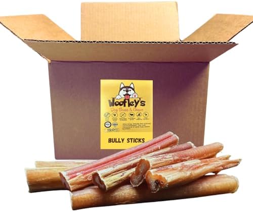 Woofley's 4-5" Bulk Regular Bully Sticks - (50 Count) - Bully Sticks for Dogs - Long Lasting Bully Stick Dog Chews