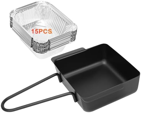 Grill Drip Pan for Home Depot Nexgrill 720-0830H 720-0830D 720-0896, Grease Catcher Cup Box for 720-0882A 720-0925P 720-0888S 720-0898, Grease Pan for Cuisinart CGG-7400, 15 Pack Aluminum Foil Liners